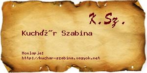 Kuchár Szabina névjegykártya
